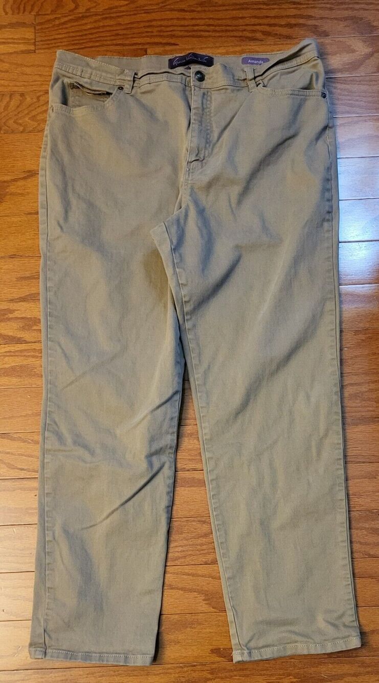 Gloria Vanderbilt Jeans Women's Size 18 Waist 38" Tan Amanda Tapered Leg
